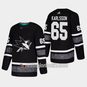 Män Ishockey San Jose Sharks tröja Erik Karlsson 65 Svart 2019 All-Star Adidas Authentic